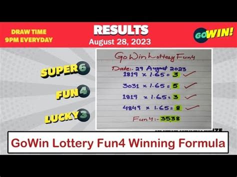 how to play gowin fun 4|GoWIN Fun 4 Lottery Formula For 2024 ! .